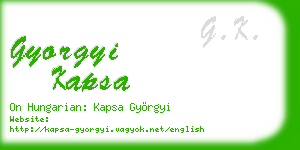 gyorgyi kapsa business card